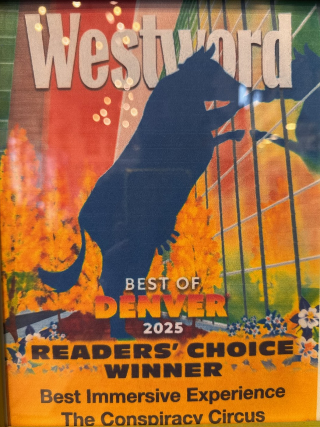 Westword Best of Denver 2025 Readers' Choice Winner award for Best Immersive Experience - The Conspiracy Circus